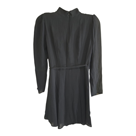 Reformation Ottessa Long Sleeve Mini Wrap Dress in Black Small - Picture 10 of 11